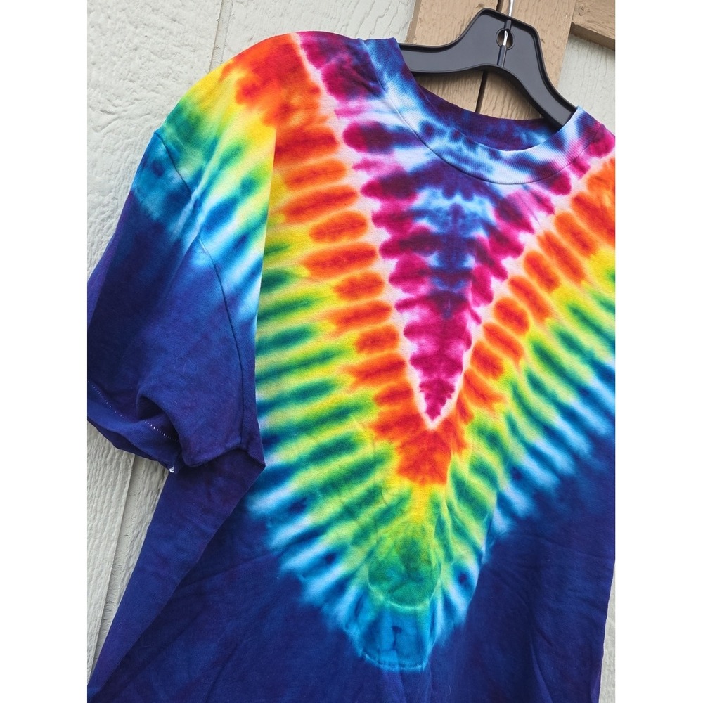 Vintage Hanes Beefy 90s Tie Dye Single Stitch Grail Rare Cotton Psychedelic Neon - Picture 2 of 5
